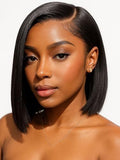 10" Brazilian Hair Glueless Frontal Lace Short Straight Bob Wig