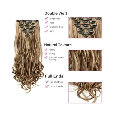 26 inch Two-Tone Blonde Clip-In Extensions