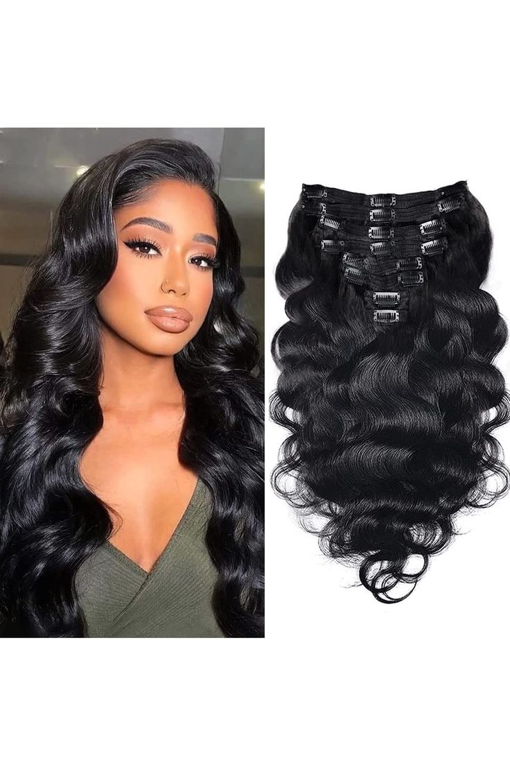 Black Wave Clip-In Human Hair Extensions
