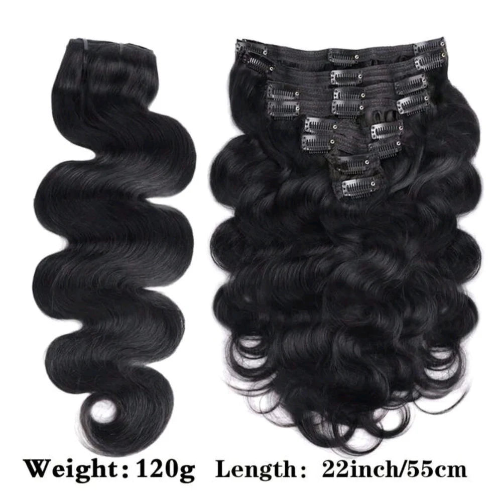 Black Wave Clip-In Human Hair Extensions