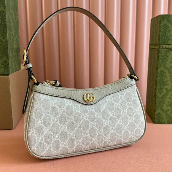 Beige and White Handbag - sage colorway