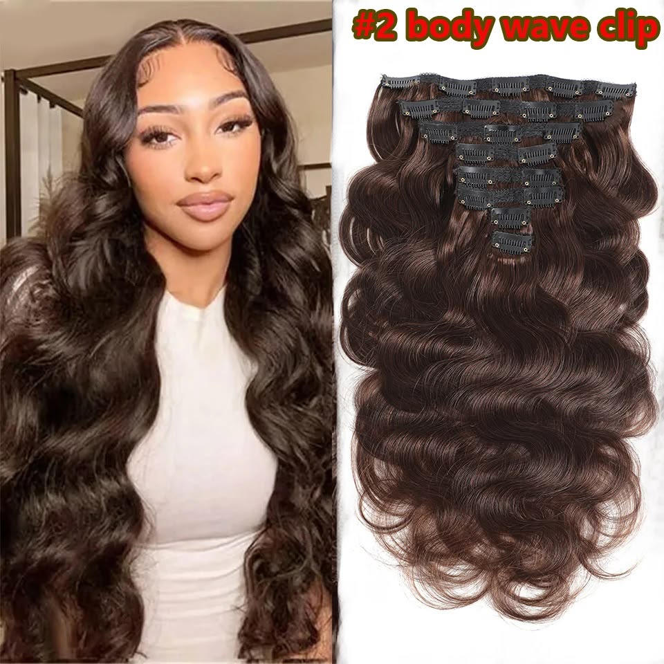 Brown Wave Clip-In Hair Extensions