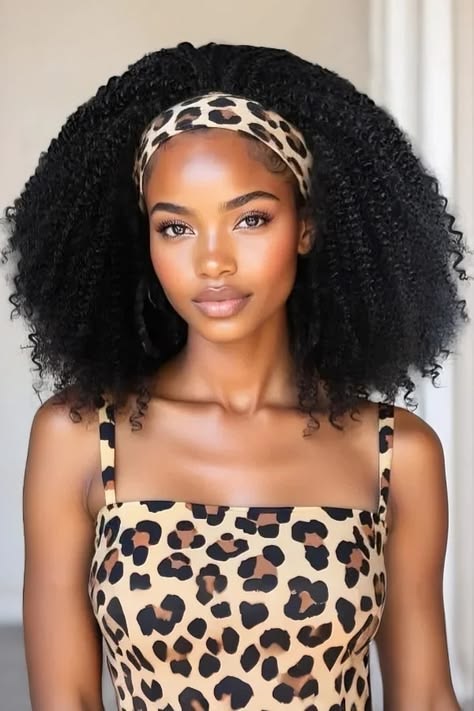 20" Curly Headband Wig (Human Blend)