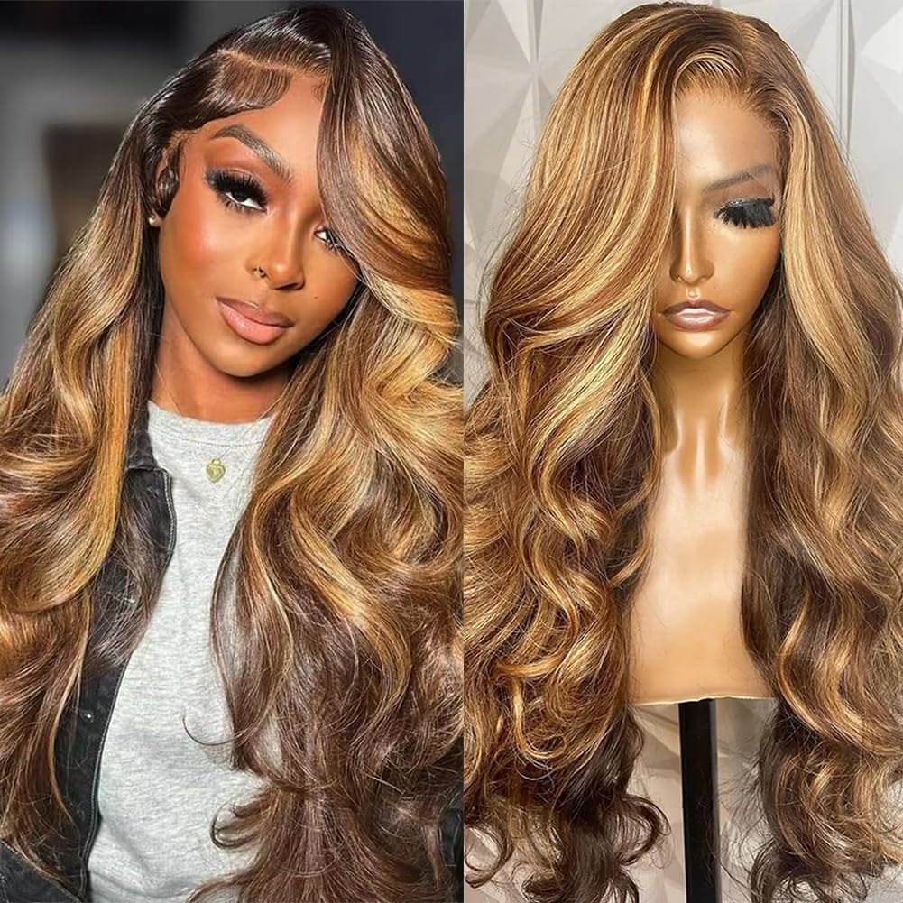 Body Wave Lace Front Wig – Ombré Honey Blonde 28"