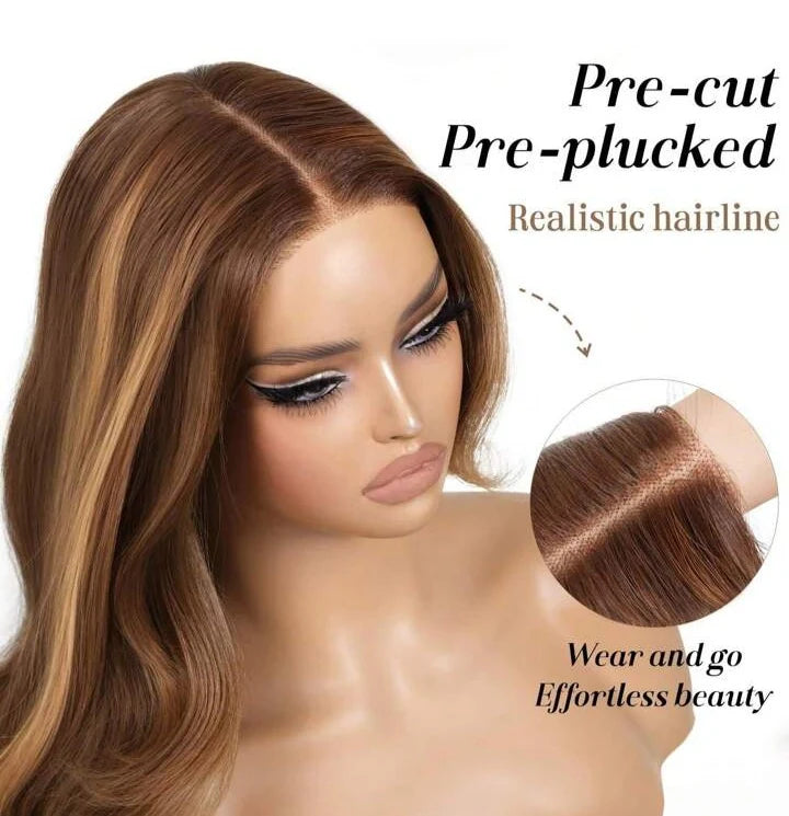 Body Wave Lace Front Wig – Ombré Honey Blonde 28"
