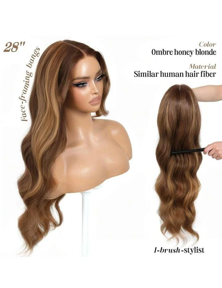 Body Wave Lace Front Wig – Ombré Honey Blonde 28"