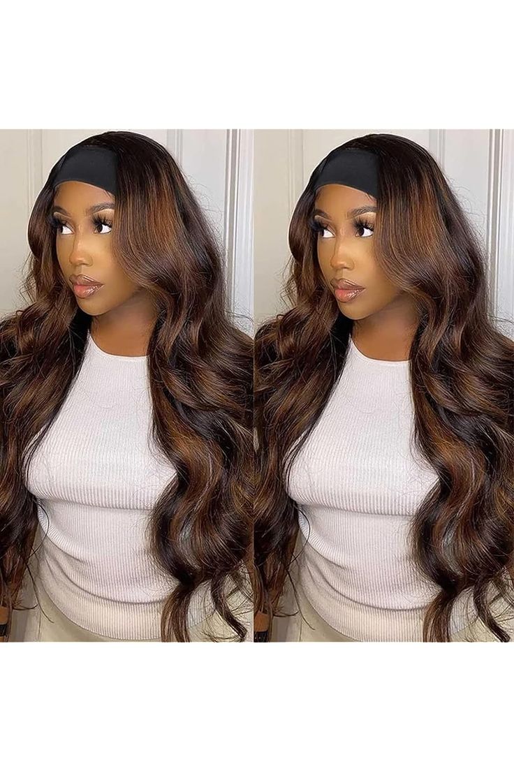 Ombré Honey Brown Headband Wig – 30"