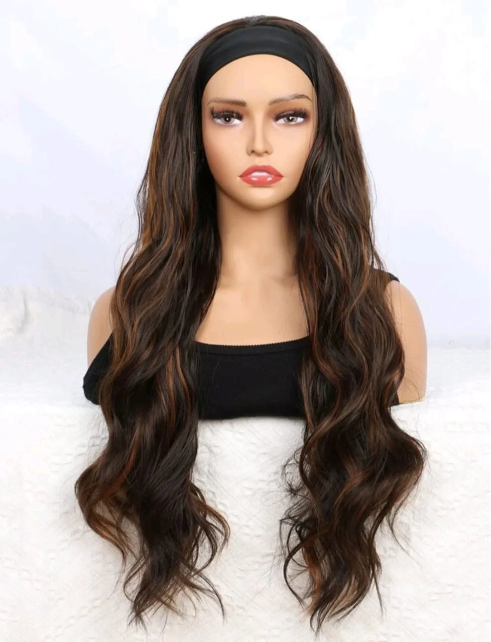 Ombré Honey Brown Headband Wig – 30"
