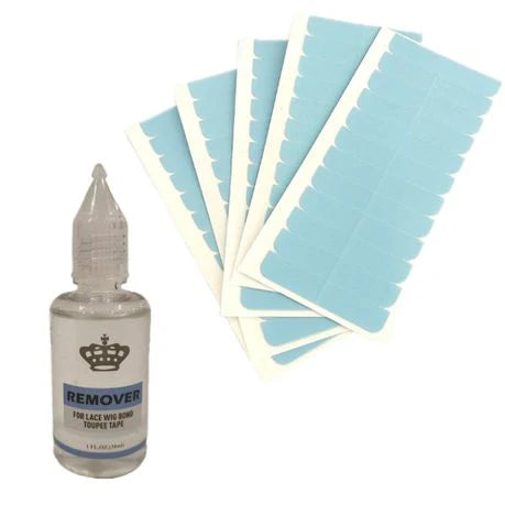 60x Replacement Tapes for Tape-In Hair Extensions + Tape Glue Remover Oil